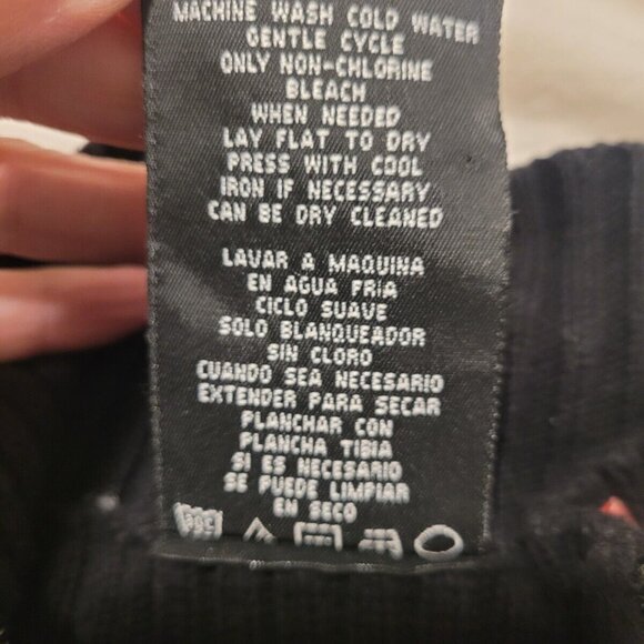 VTG Polo Jeans Company Ralph Lauren Cardigan sweater Zip Blk Stripe 2XL Flag - Picture 7 of 7